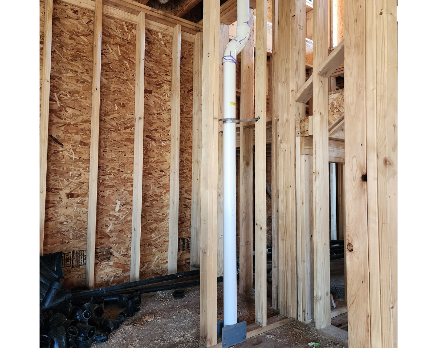 new construction home with radon mitigation system