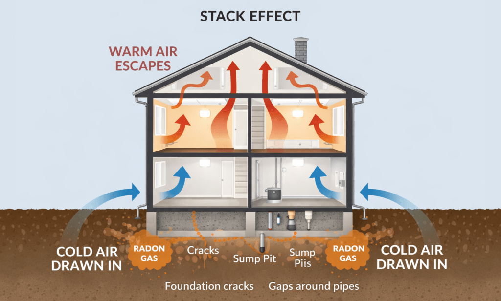 stack effect diagram in home